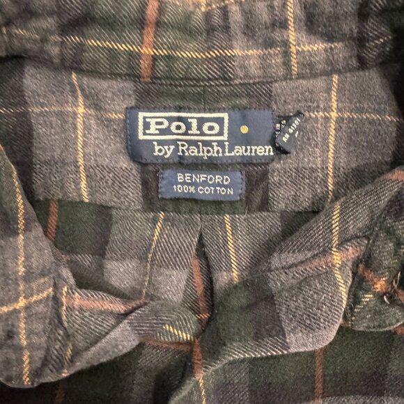 Polo Ralph Lauren Benford Mens Plaid Flannel Shirt XL‎ Grunge Plaid Check Chore - Picture 3 of 7